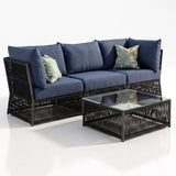 Outdoor Sofa Set 3 Seater and 1 Center Table Set Braided & Rope