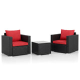 Outdoor Sofa Set 2 Single seater and 1 Center Table (Black + Red)