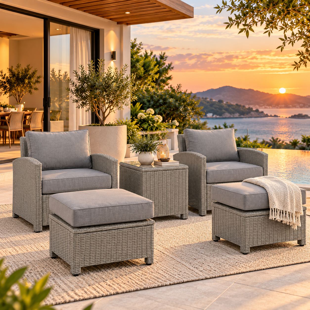 5 Pieces Patio Furniture Set