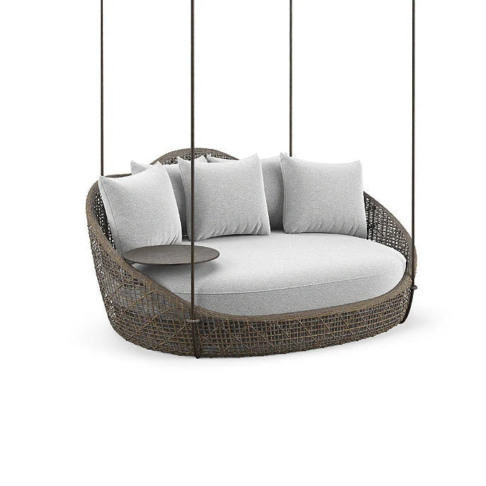 Three Seater Hanging Swing Without Stand For Balcony , Garden Swing (Brown)