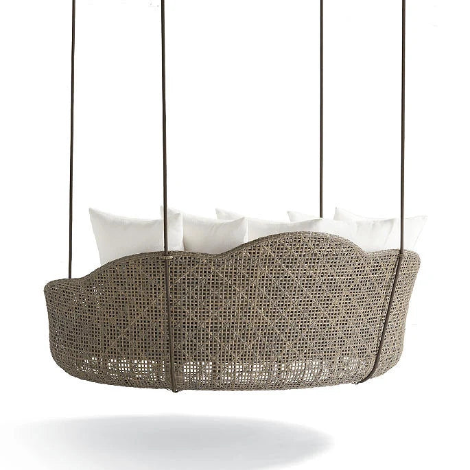 Three Seater Hanging Swing Without Stand For Balcony , Garden Swing (Brown)