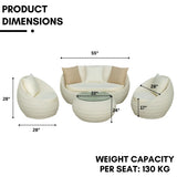 4-Piece Outdoor Rattan Wicker Patio Sofa Set