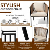 Outdoor Garden Balcony Sofa Set 2 Seater , 2 Single Seater 1 Center Table Set Braided and Rope