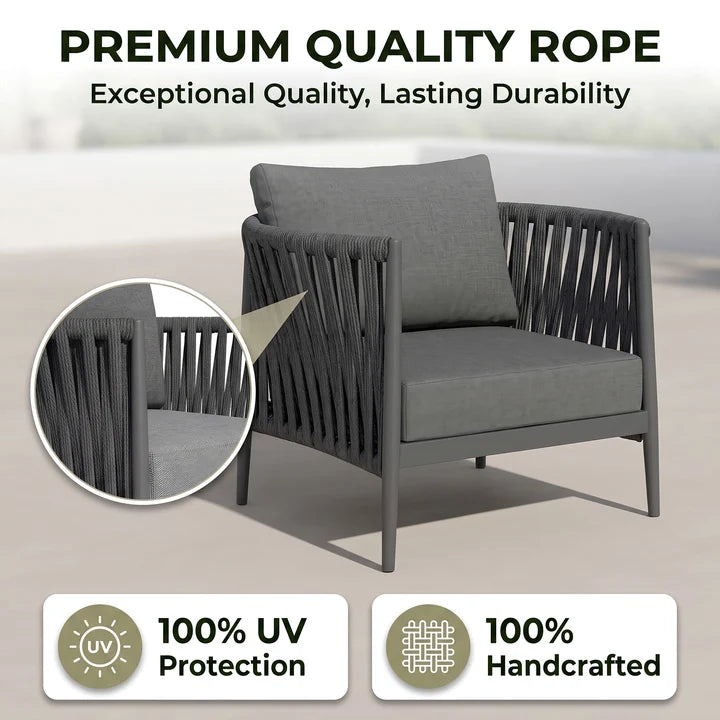 Outdoor Garden Balcony Sofa Set 2 Single seater Set (Dark Grey)