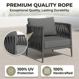 Outdoor Garden Balcony Sofa Set 2 Single seater Set (Dark Grey)