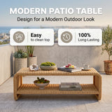Outdoor Sofa Set 2 Seater, 1 Single seater and 1 Center Table (Light Brown)