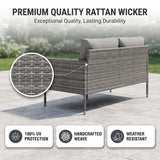Outdoor Patio Sofa Set 2 Seater (Grey)