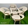 Craft Furniture D-12 Chairs Table Set 4+1 Wicker Patio Furniture Sets 4 Chair and 1 Table for Garden Balcony Bedroom Powder Coated Frame Uv Protected Wicker 4 Chair 1 Table Set (OFFWHITE)
