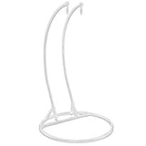Craft Double White Basket with Curve Stand with Brown Cushion & Hook for Adults & Kids, Outdoor, Indoor, Balcony