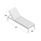 Outdoor Swimming Poolside Lounger With 1 Side Table (White)