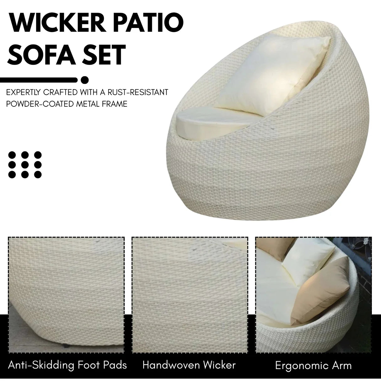 4-Piece Outdoor Rattan Wicker Patio Sofa Set