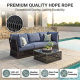 Outdoor Sofa Set 3 Seater and 1 Center Table Set Braided & Rope