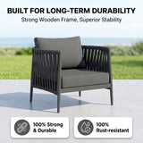Outdoor Garden Balcony Sofa Set 2 Single seater Set (Dark Grey)