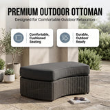 Outdoor Garden Balcony Sofa Set 2 Seater, Single seater and 1 Center Table with Ottoman Set (Black)