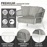 Outdoor Sofa Set 3 Seater , 2 Single seater and 1 Center Table Set (Grey) Braided & Rope