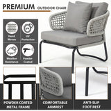 Outdoor Sofa Set 3 Seater , 2 Single seater and 1 Center Table Set Braided & Rope