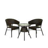 Craft Furniture |D-12 Patio|Indoor| Outdoor| Living Room | Balcony | Garden | Chair Table Set 2+1 (2 Chair + 1 Table)|Furniture Set |Coffee Chair Set|Powder Coated|(Black)