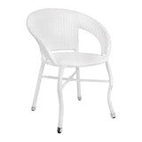 Craft Furniture D-12 Wicker Patio Furniture Sets for Garden Balcony Outdoor Coffee Chair Table Set | Cushion | Powder Coated | UV Protected | Conversation Set |Chairs 2CHAIR 1TABLE Set(White)