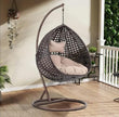 Craft Outdoor Indoor Balcony, Garden, Porch, Back Yard, Living Room, Bed Room, Terrace, Jhula Patio Rattan and Wicker Unique Design Single Seater Swing(Dark Brown &Cream)