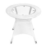 Craft Furniture D-12 Wicker Patio Furniture Sets for Garden Balcony Outdoor Coffee Chair Table Set | Cushion | Powder Coated | UV Protected | Conversation Set |Chairs 2CHAIR 1TABLE Set(White)