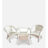 Craft D-8 Chairs Table Set 2+1 Wicker Patio Furniture Sets 2 Chair and 1 Table for Garden Balcony Bedroom Powder Coated Frame Uv Protected Wicker (Honey)