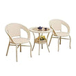 Craft Furniture D-12|Indoor |Outdoor |Living Room| Balcony| Garden|(2 Chair + 1 Table)| Furniture Set| Coffee Chair Table Set| Powder Coated|(Cream)