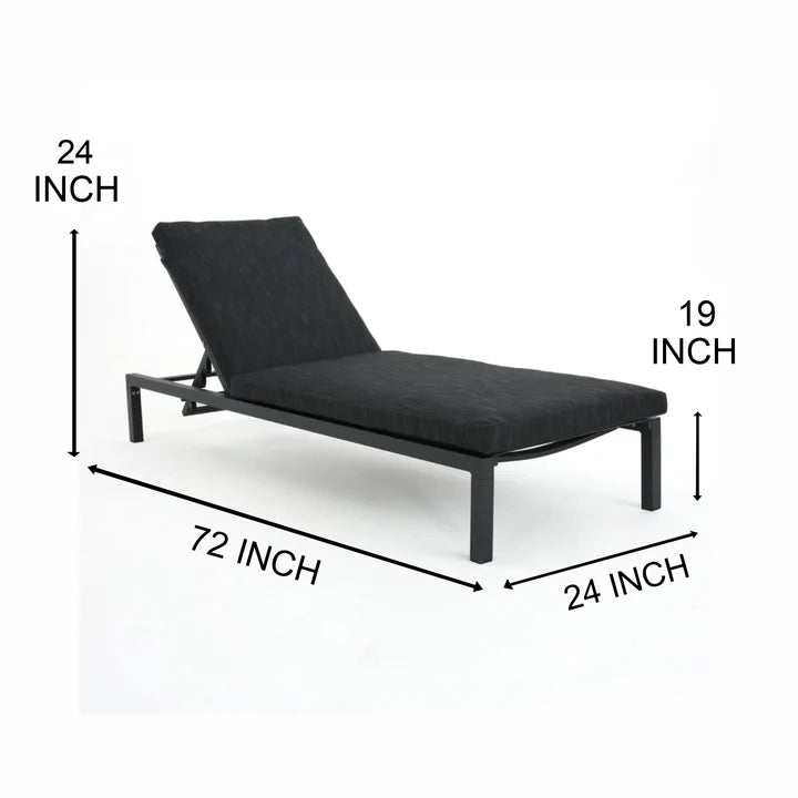 Outdoor Swimming Poolside Lounger (Black)