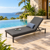 Outdoor Swimming Poolside Lounger (Black)