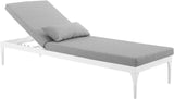 Outdoor Swimming Poolside Lounger (White + Gray) Set of 2 LNGW-58