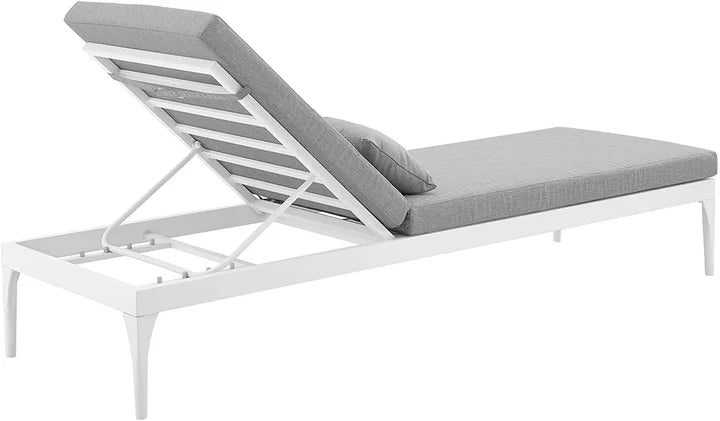 Outdoor Swimming Poolside Lounger (White + Gray) Set of 2 LNGW-58