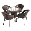Craft Furniture D-12 Patio 4 Chair 1 Table for Indoor Outdoor Living Room|Balcony|Garden|(4 Chair + 1 Table)|Furniture Set |Coffee Chair Set |Powder Coated|(Brown)