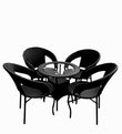 Craft Patio D-8 Patio|Indoor| Outdoor| Living Room | Balcony | Garden |(4 Chair + 1 Table)|Furniture Set |Coffee Chair Set|Color-Black