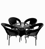 Craft Patio D-8 Patio|Indoor| Outdoor| Living Room | Balcony | Garden |(4 Chair + 1 Table)|Furniture Set |Coffee Chair Set|Color-Black