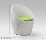 Nest Outdoor Wicker Furniture Set | 2 Chairs with 1 Table | Garden | Balcony | Terrace | Patio | Coffee Area | White Green