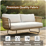 Outdoor Sofa Set 2 Seater, 2 Single seater and 1 Center Table with ottoman (Beige) Braided & Rope