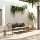 Outdoor Sofa 2 Seater (Beige) Braided & Rope