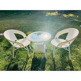 Craft Furniture Designer Patio Chair Set for Garden|| Balcony|| Terrace|| Coffee|| Patio ||Wicker Seating Chair and Table Set Outdoor Furniture (D-12 White with 2Chair with 1Table