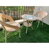 Craft Furniture D-12|Indoor |Outdoor |Living Room| Balcony| Garden|(2 Chair + 1 Table)| Furniture Set| Coffee Chair Table Set| Powder Coated|(Cream)