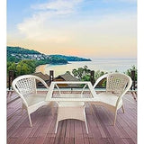 Craft D-8 Chairs Table Set 2+1 Wicker Patio Furniture Sets 2 Chair and 1 Table for Garden Balcony Bedroom Powder Coated Frame Uv Protected Wicker (Honey)