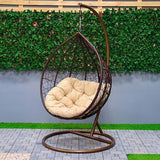Craft Single Seater Hammock Swing Chair with Stand with One Big Cushion Hanging Jhula for Indoor,Outdoor, Balcony,Home, Patio, Yard, Balcony, Garden