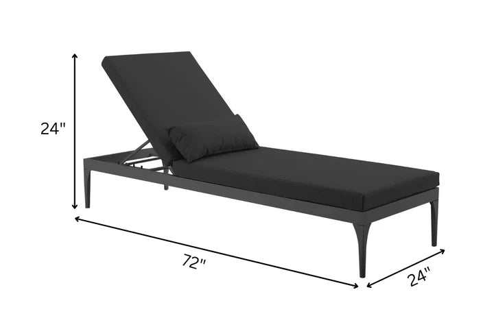 Outdoor Swimming Poolside Lounger (Black) Set of 2