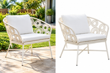 Outdoor Garden Balcony Single Seater Sofa (White)