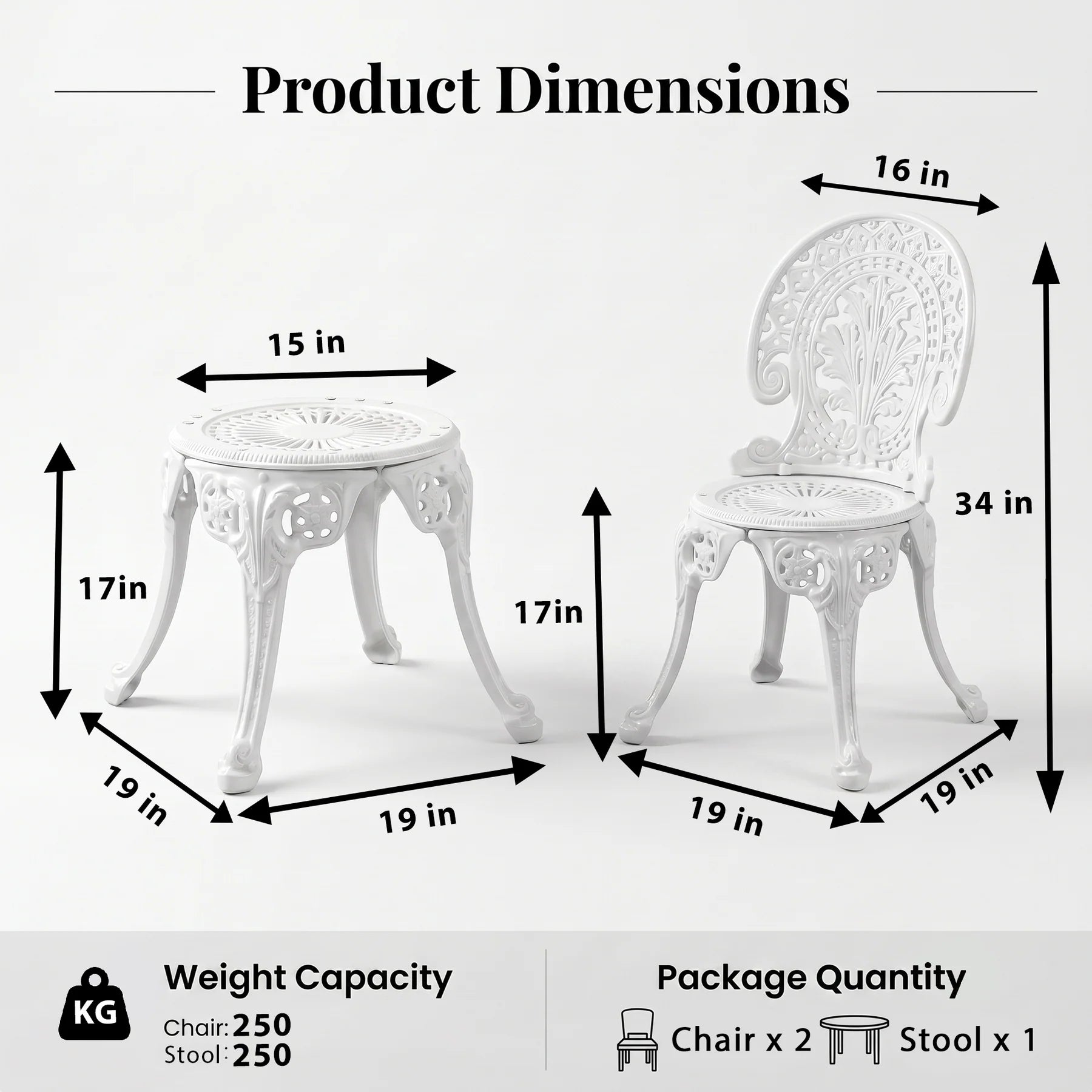 4-Seater Modern Design Outdoor Patio Furniture Set (White & Sky-blue)