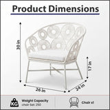 Outdoor Garden Balcony Single Seater Sofa (White)