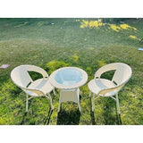 Craft Furniture Designer Patio Chair Set for Garden|| Balcony|| Terrace|| Coffee|| Patio ||Wicker Seating Chair and Table Set Outdoor Furniture (D-12 White with 2Chair with 1Table