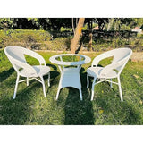 Craft Furniture Designer Patio Chair Set for Garden|| Balcony|| Terrace|| Coffee|| Patio ||Wicker Seating Chair and Table Set Outdoor Furniture (D-12 White with 2Chair with 1Table