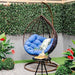 Brown Frame / Blue Cushion