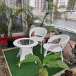 Craft Furniture D-12 Wicker Patio Furniture Sets for Garden Balcony Outdoor Coffee Chair Table Set | Cushion | Powder Coated | UV Protected | Conversation Set |Chairs 2CHAIR 1TABLE Set(White)