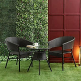 Craft Furniture |D-12 Patio|Indoor| Outdoor| Living Room | Balcony | Garden | Chair Table Set 2+1 (2 Chair + 1 Table)|Furniture Set |Coffee Chair Set|Powder Coated|(Black)