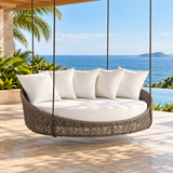 Three Seater Hanging Swing Without Stand For Balcony , Garden Swing (Brown)